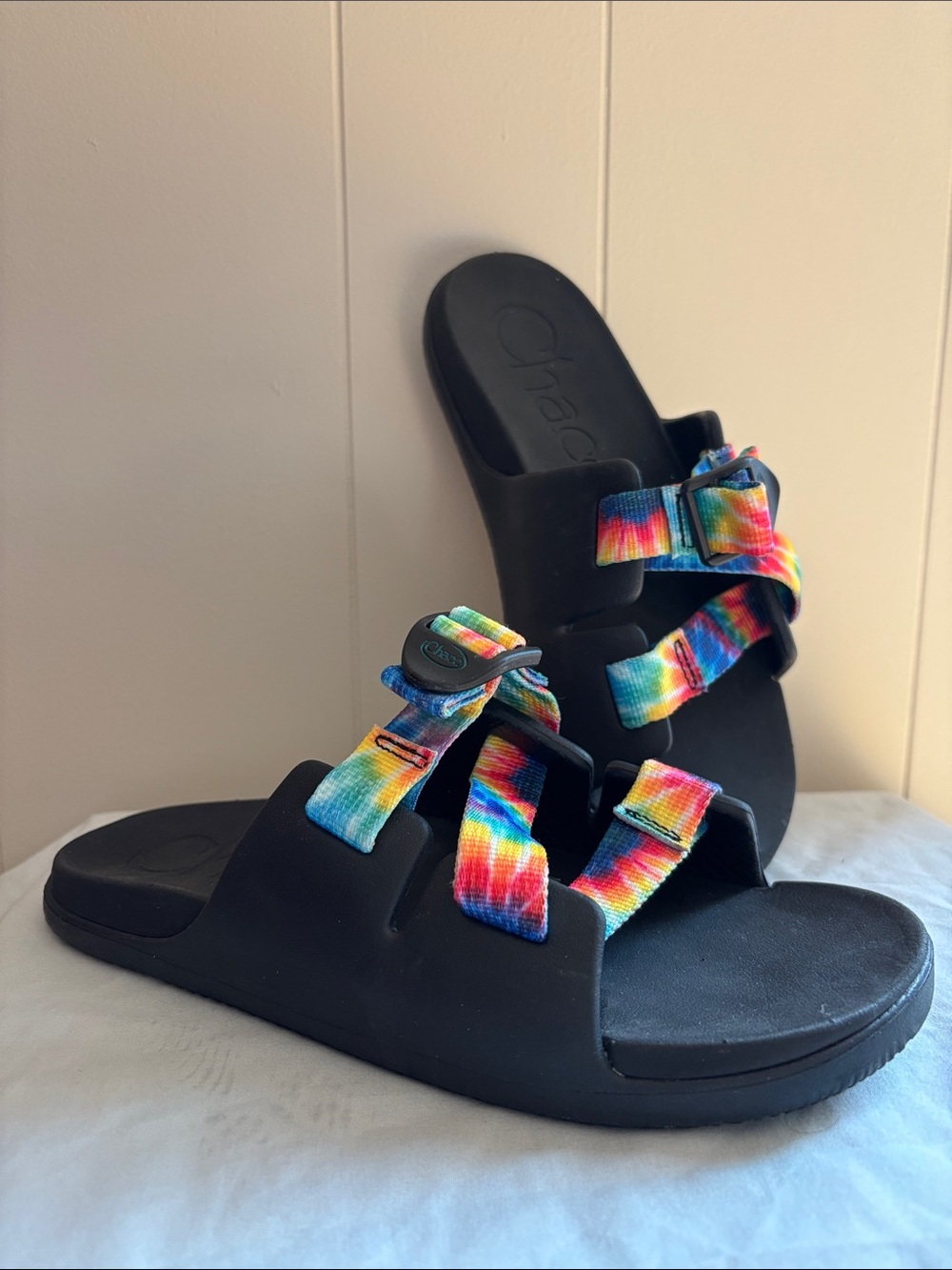 Chaco Kids' Chillos Slide size K5 tie dye & black